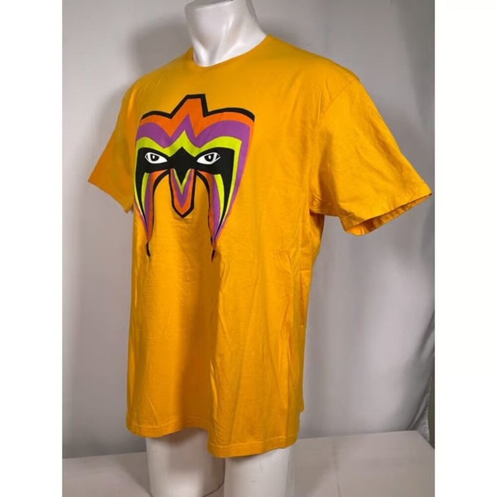 Ultimate Warrior WWE Legends Face Paint Mask Yellow T-Shirt Men's XL - Picture 5 of 5